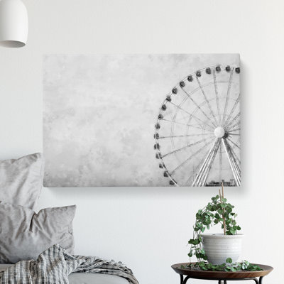 Ferris Wheel In Seattle Painting - Wrapped Canvas