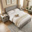 Ensemble de chambre à coucher 3 pièces Windsor - Lit double à panneau avec 2 tables de chevet assorties (gris)-87383974-87383977