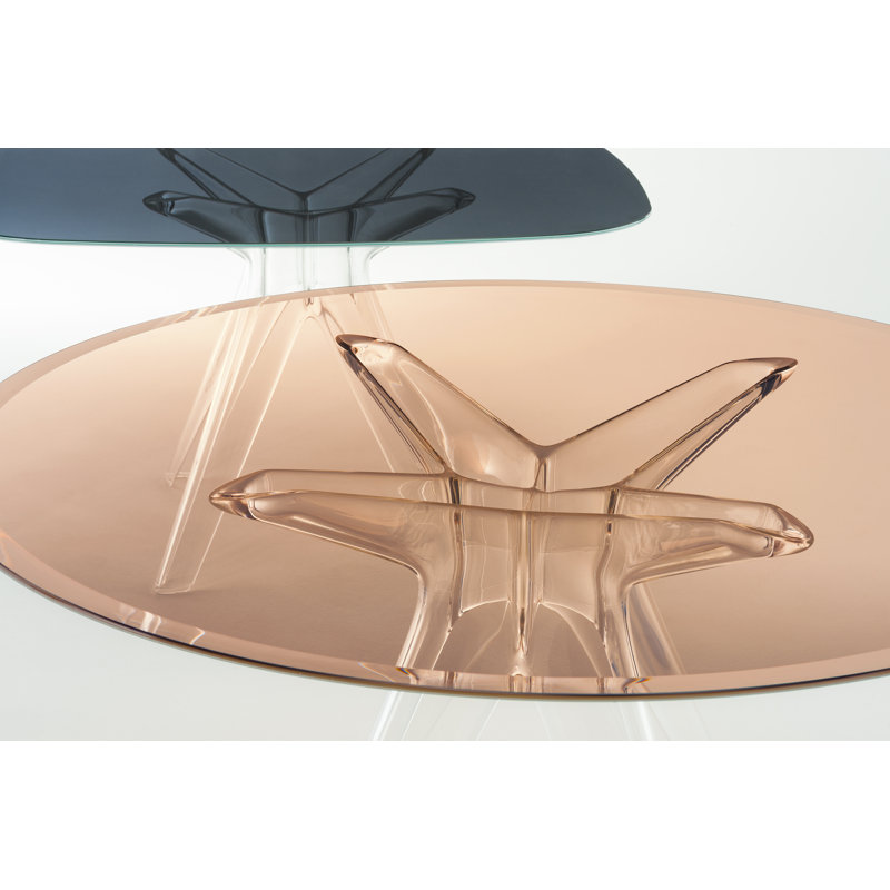 Sir Gio Square Glass Dining Table, Transparent, Pink