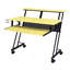 Bureau de studio de musique jaune et noir avec plateau pour clavier