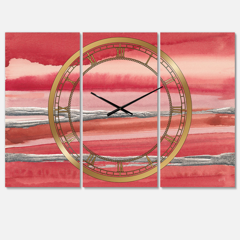 Horloge murale moderne métallique Glam on Red
