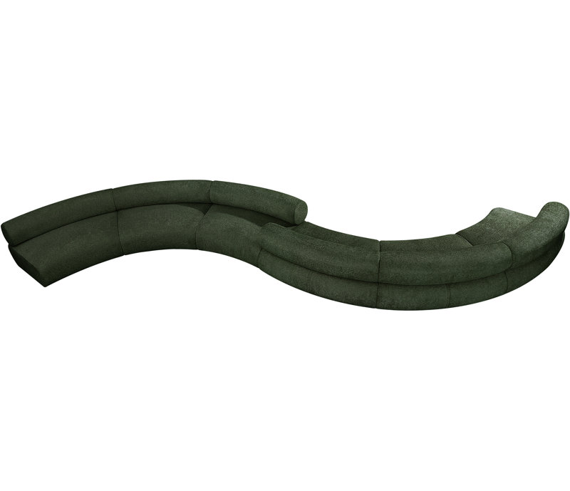 Canapé modulaire rembourré 280 po Bale, Tissu chenille vert