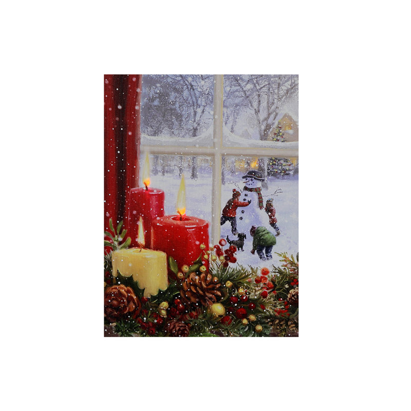 Led Canvas Wall Art Candle And Window