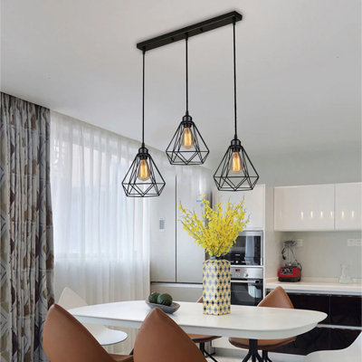 Carnbrock 3 - Light Black Kitchen Island Pendant