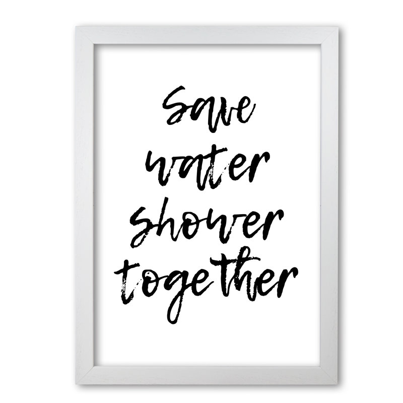 Shower Together 1 Piece Wall Art, 30 cm H x 21 cm W x 5 cm D, White Grain Frame