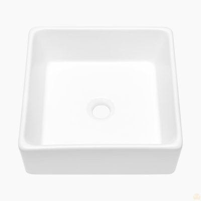 15X15 Inch Ceramic Square Vessel Bathroom Sink