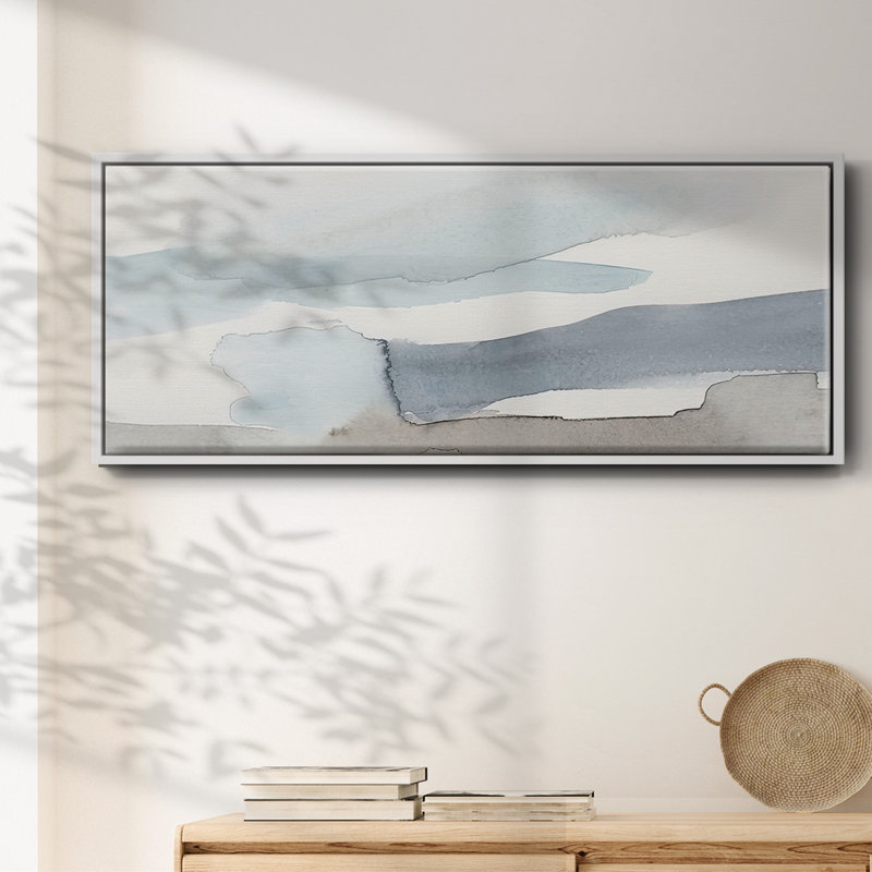 Coastal Tones II- Framed Canvas, 8" H x 20" W