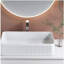 Lavabo vasque de salle de bain rectangulaire blanc en céramique avec bonde