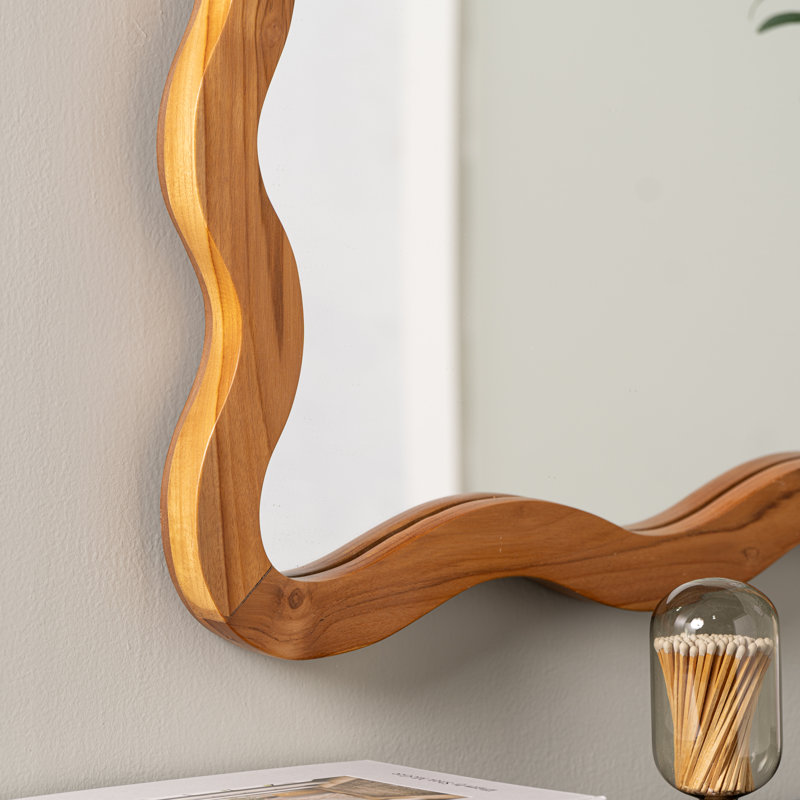 Reagan Natural Wall Mirror, Oak Wood