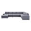 Canapé modulaire réversible 146,5 po en lin gris clair 7 places-1000786106