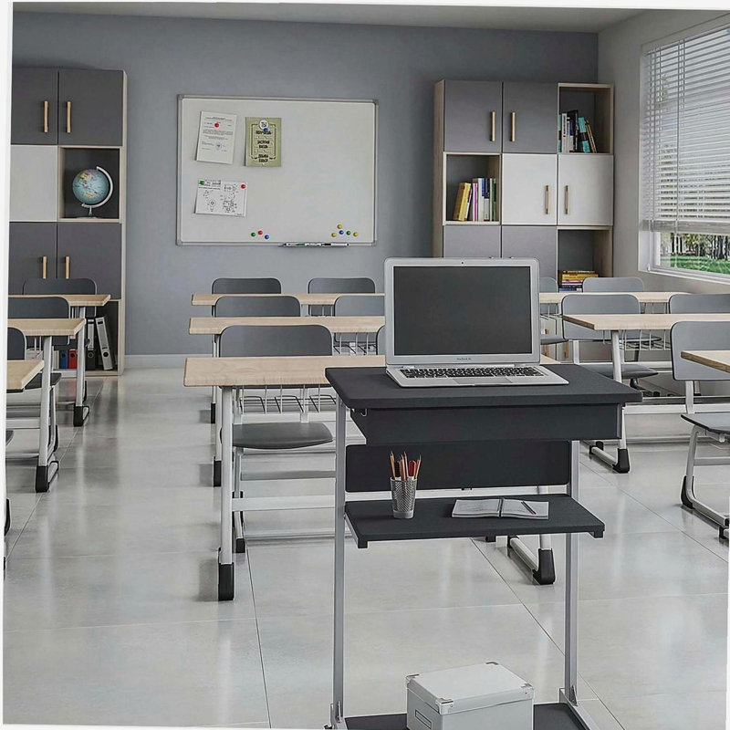 Rolling Laptop Cart with Storage, 