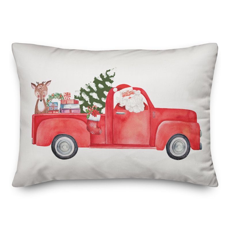  Coussin lombaire rouge Red Christmas Truck
