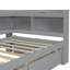 Lit simple en forme de L en gris avec 2 tiroirs - Prises de mobilier de chambre à coucher, tiroirs, pratique-1901069247