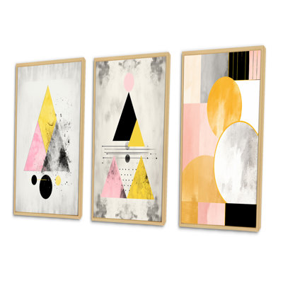«Transcendence Retro Triangular Minimal IV», 3 pièces sur toile