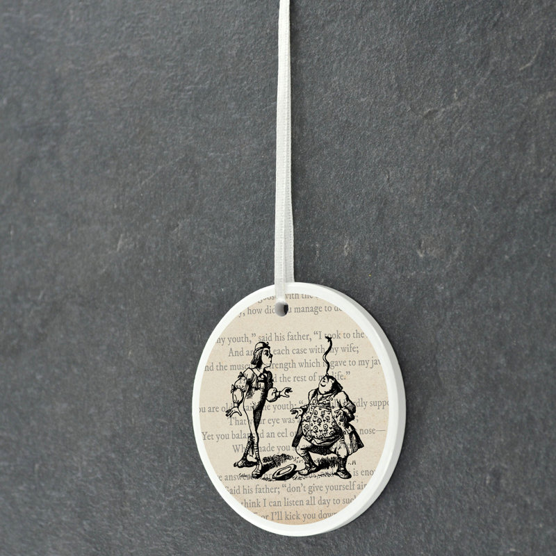 Eel Alice In Wonderland Circle Shaped Ceramic Ornament Bauble