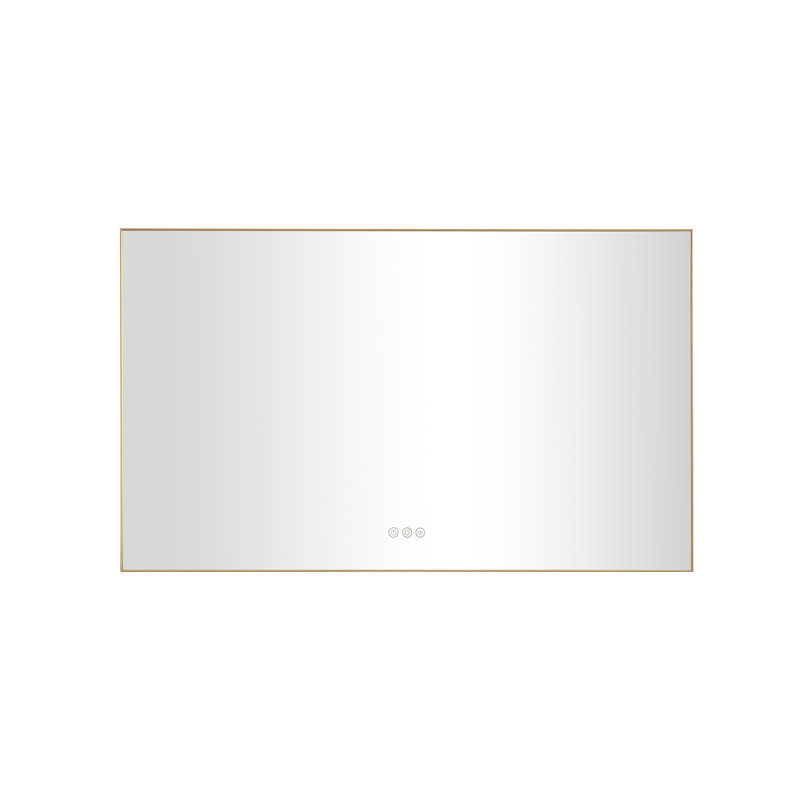 LED Mirror Bathroom Vanity Mirror With Back Light, Wall Mount Anti-Fog Memory Large Adjustable Vanity Mirror, Gold, 60" x 36"