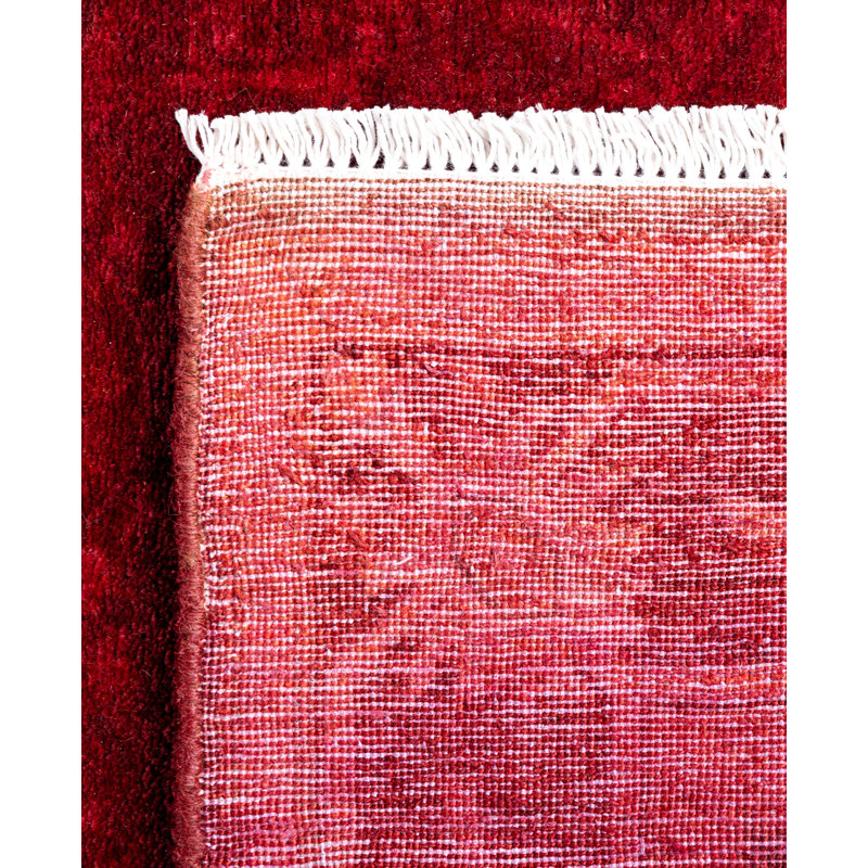 Overdyed Hand-Knotted Wool Modern-Contemporary Pink Runner 2' 7" x 6' 4"