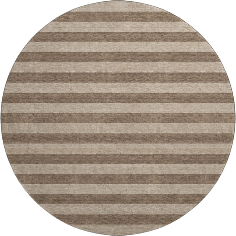 Premium Machine Washable Cerrito AMF530 Coffee Rug, Round 8'