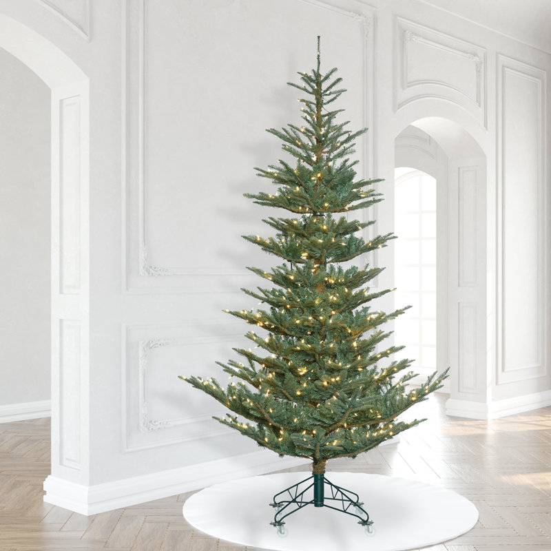 Alberta Blue Spruce Artificial Christmas Tree with Warm White LED Lights, 9' H