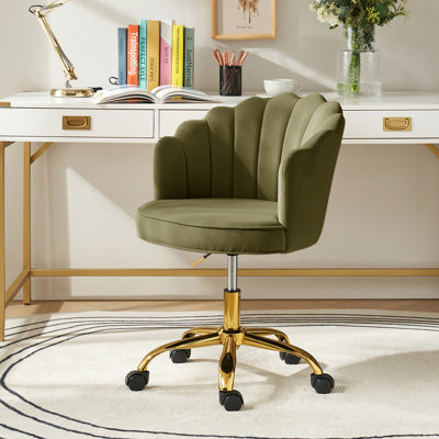 Chaise de travail moderne en velours avec dossier touffeté de 23 po Belanda
