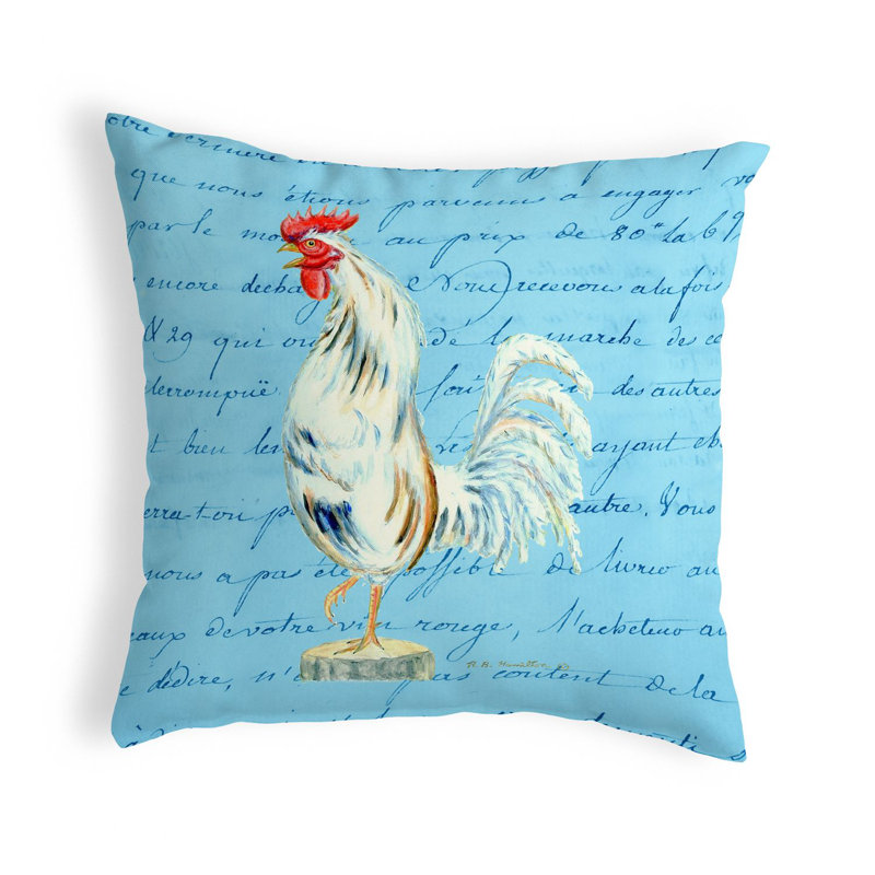 Rooster Reversible Throw Pillow