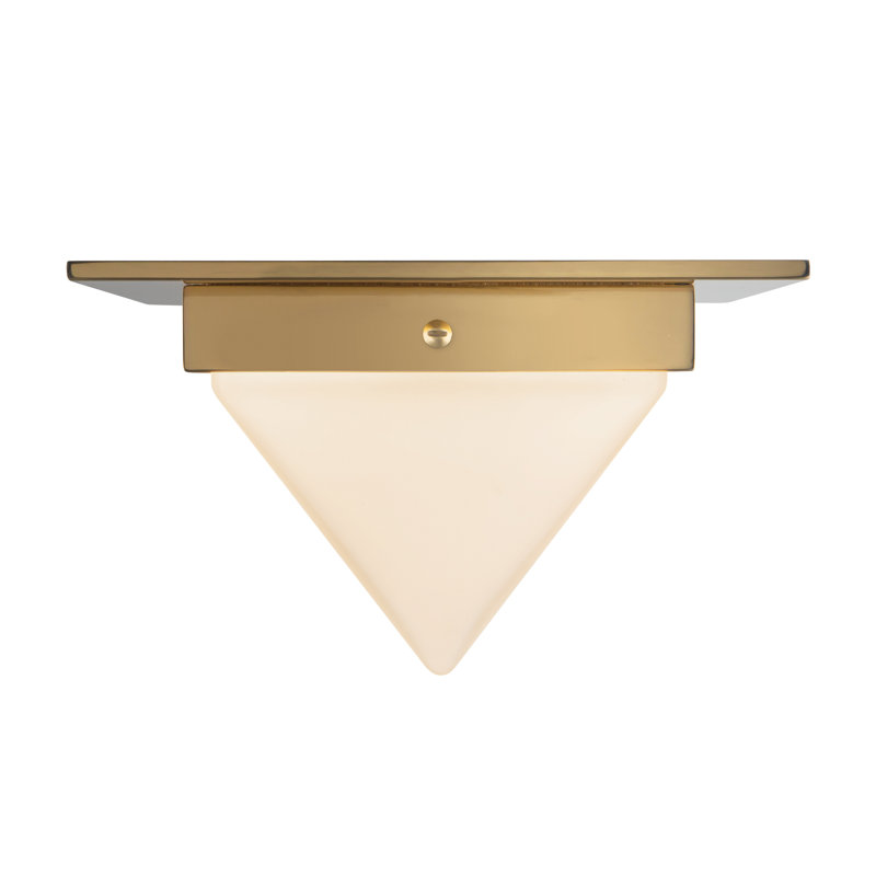 Mineral 8-in Brass Flush Mount, Opal Glass, Brass