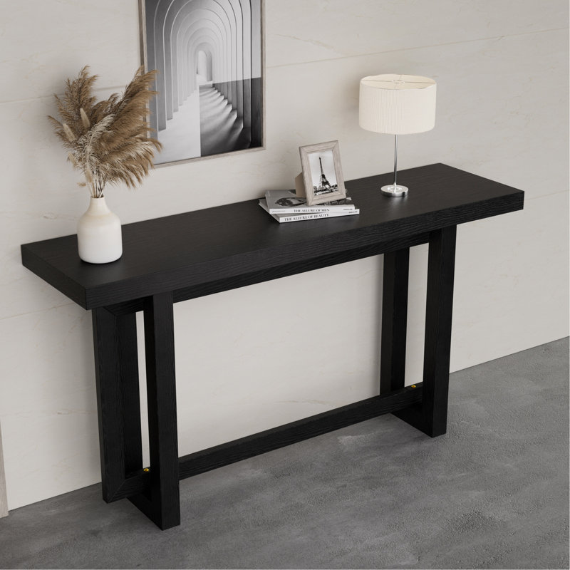 Console 59 "en bois massif, Noir, Noir