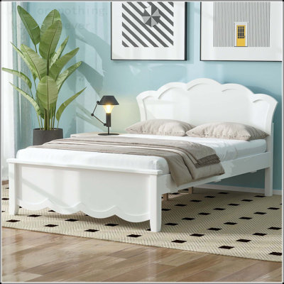 Wood Platform Bed with Headboard