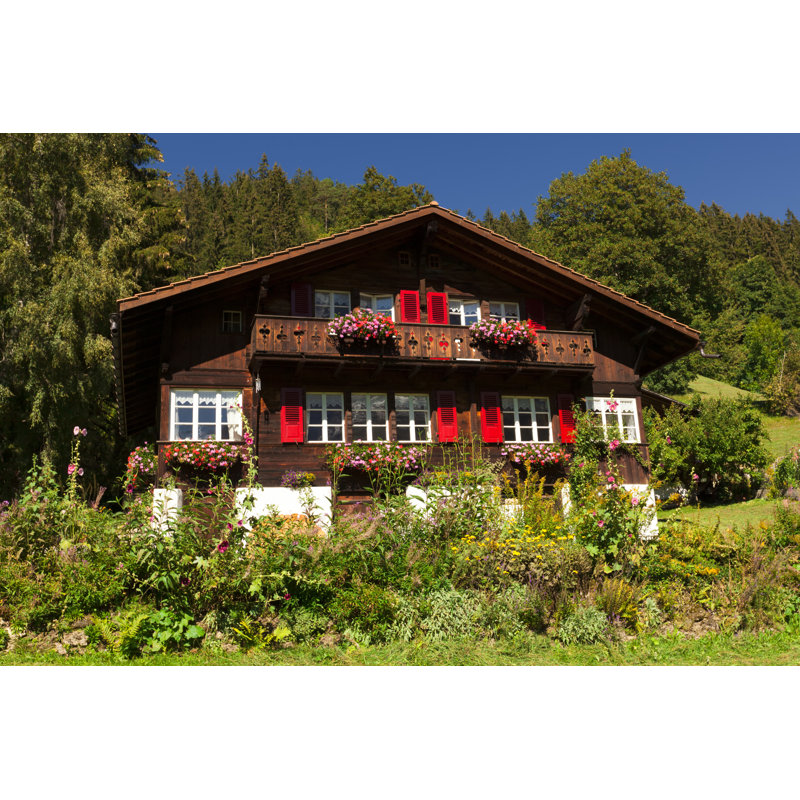 Wooden Chalet House by Torichter - Wrapped Canvas Print, 30cm H x 46cm W x 3.8cm D