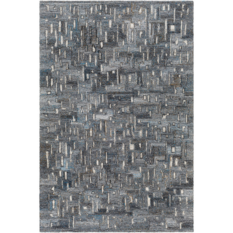 Hand Tufted Area Rug in Yellow, Rectangle 5' x 7'6"