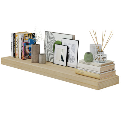 Tablette de support cachée 48 pouces, bibliothèque flottante pour décoration murale, salon et bureau, épaisseur de 2,5 po, 1pc