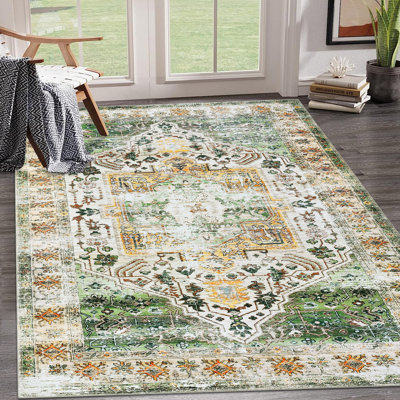 Tapis, tapis de salon, tapis de cuisine antidérapant antidérapant, tapis de sol intérieur rétro patiné pour chambre à coucher