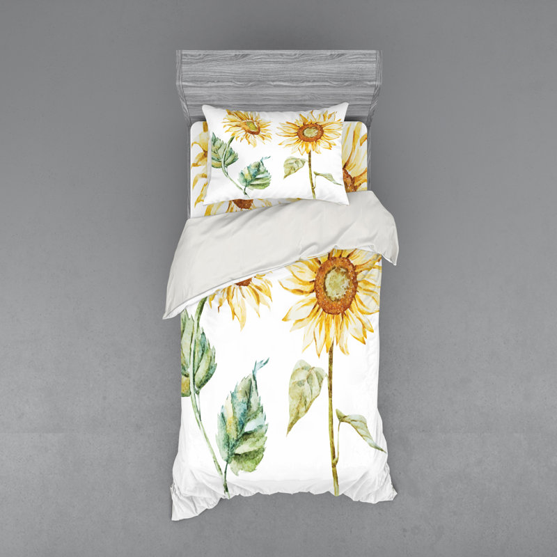 Ensemble de housse de couette aquarelle, Housse de couette simple + 6 pièces supplémentai