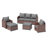 7-Person Wicker Outdoor Patio Conversation Set With Cushions-1403709775