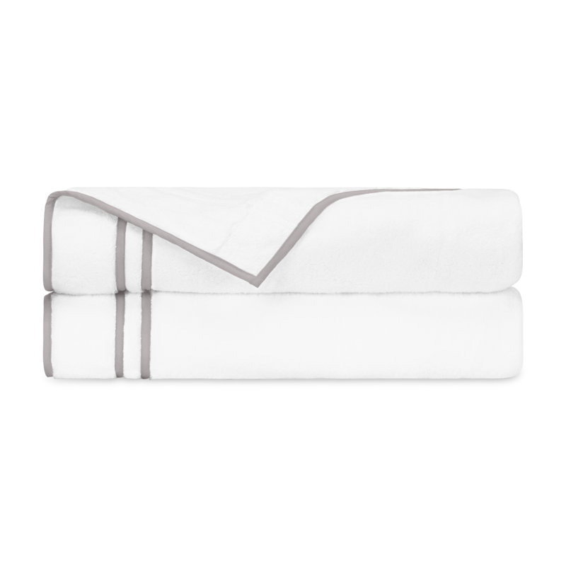Ribbons 2-pc Bath Towel Set, White/Chrome
