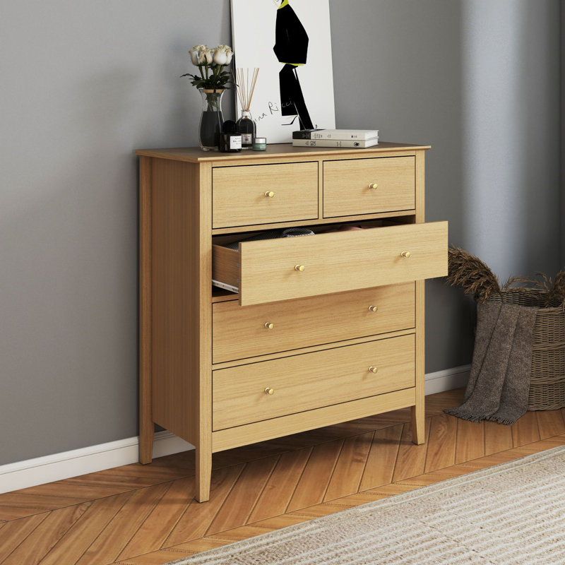 Rover 2 + 3 Chest of Drawers, Oak-Effect Finish, Metal Runners