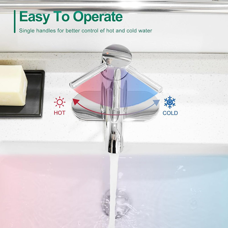 Modern Bathroom Faucet Chrome Single Handle One Hole Sink Faucet Commercial Lavatory Vanity Sink Faucet With 3/8" Hoses And Deck Plate