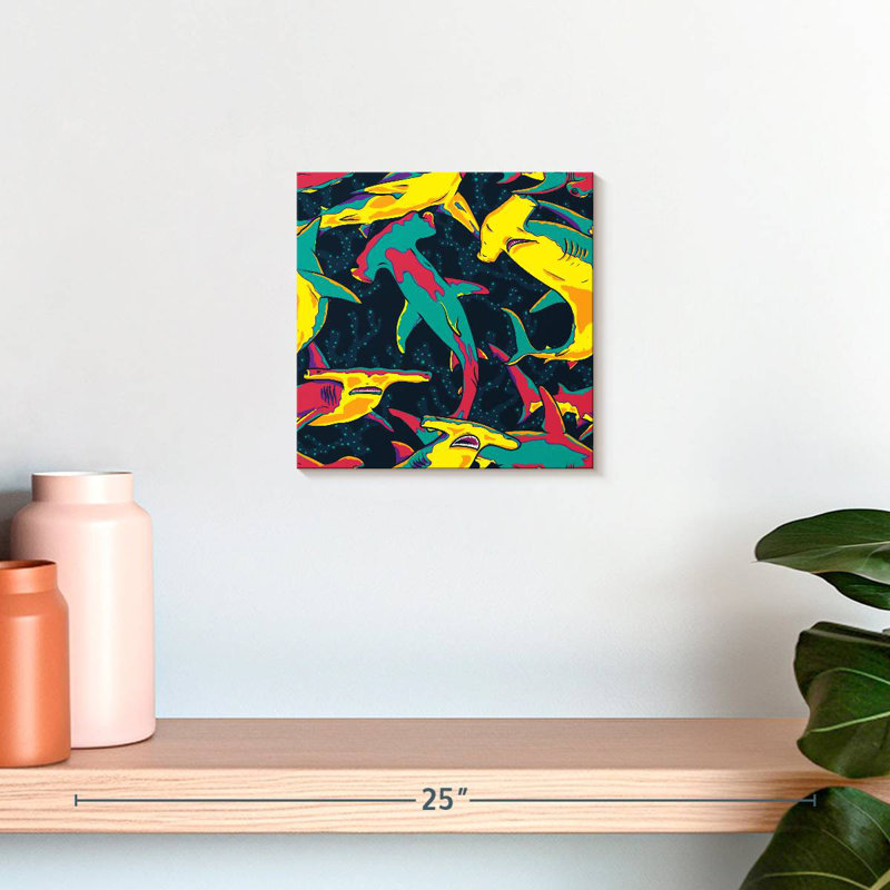Brampt Colorful Hammerhead Sharks, 10" H x 10" W