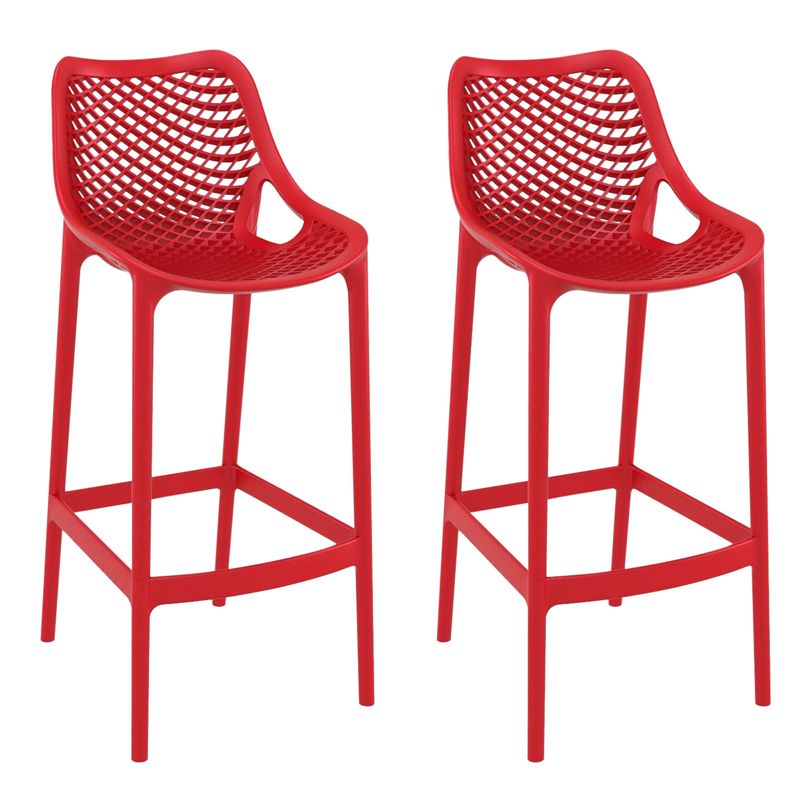 Farrah Patio Bar Stool, Red, 29.5"
