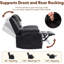 Fauteuil inclinable manuel avec chauffage et massage, réglable à 135 ° avec rangement pour le salon-1514055426