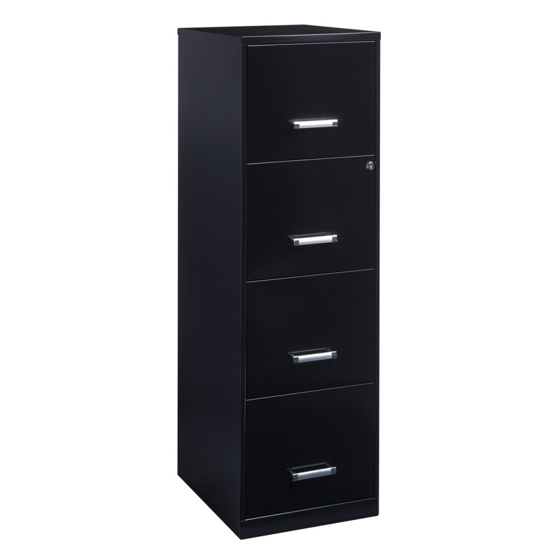 Cavitt 4-Drawer Vertical Filing Cabinet, Black