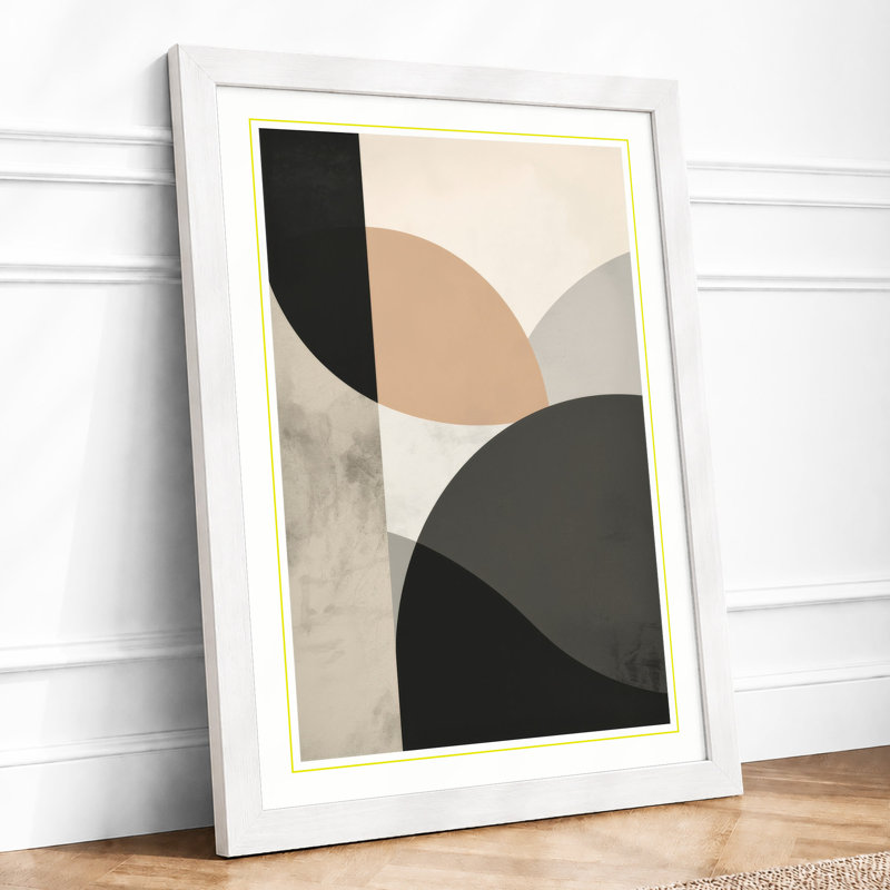 Interlocking Forms Minimalist - Framed Print, A4 - 29.7 x 21.0 cm, White