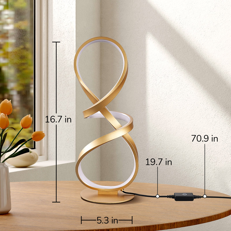 Lampe de table à DEL 16,5 po, Doré