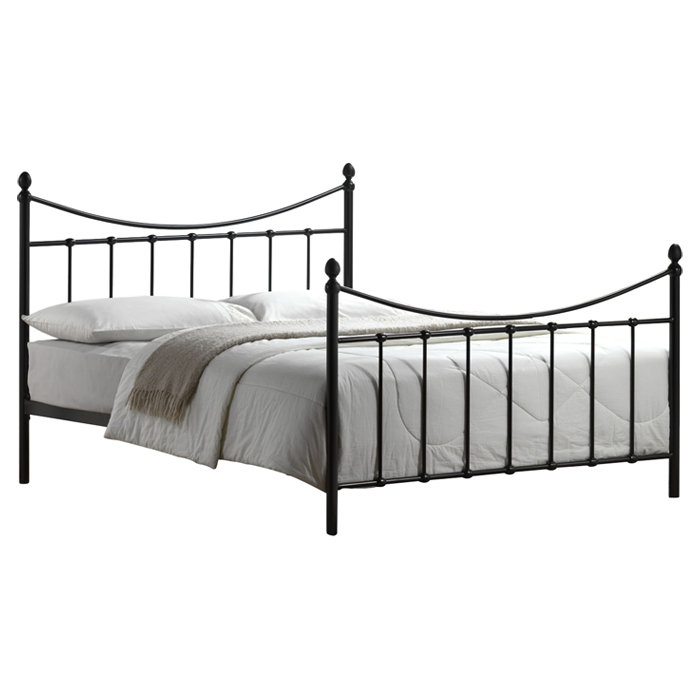 Solid Wood Bed, Double (4'6), Black