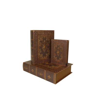 Elbdrige 3 Piece Faux Leather Book Box Set