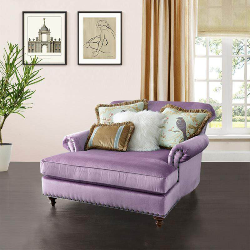 Chaise longue en flanelle élégante et décontractée, Mauve rosé clair