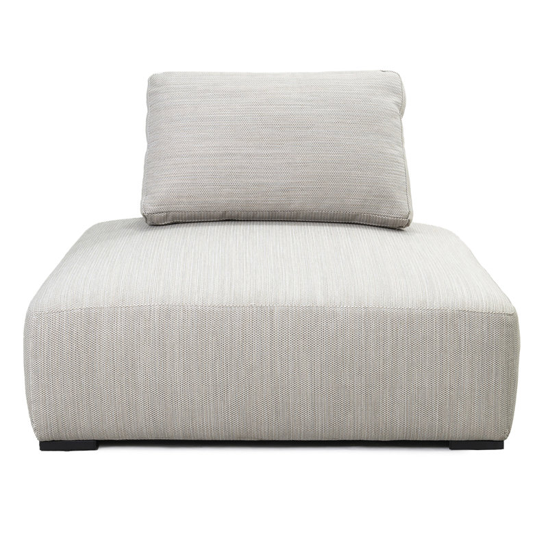 Nico Outdoor Square Lounge Chair in Light Gray