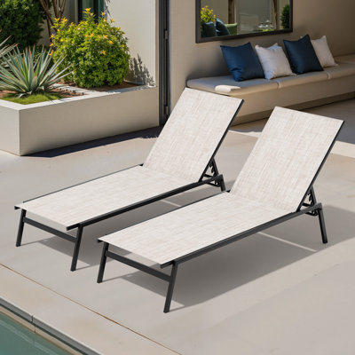 Blevens Metal Stackable Reclining Chaise and Lounge Chairs by Mercury Row