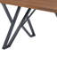 Table de salle à manger avec aspect noyer et pieds en métal, attrait industriel de 58,96 po x 35,5 po
