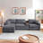 Modular Sectional Sofa With Storage Ottoman-1187141016